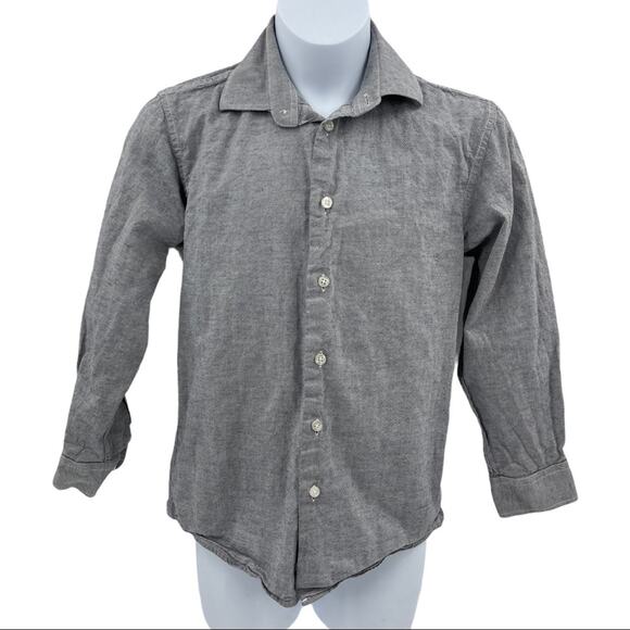 Isaac Mizrahi Gray Cotton Button Down Shirt Size 10 - Picture 1 of 5